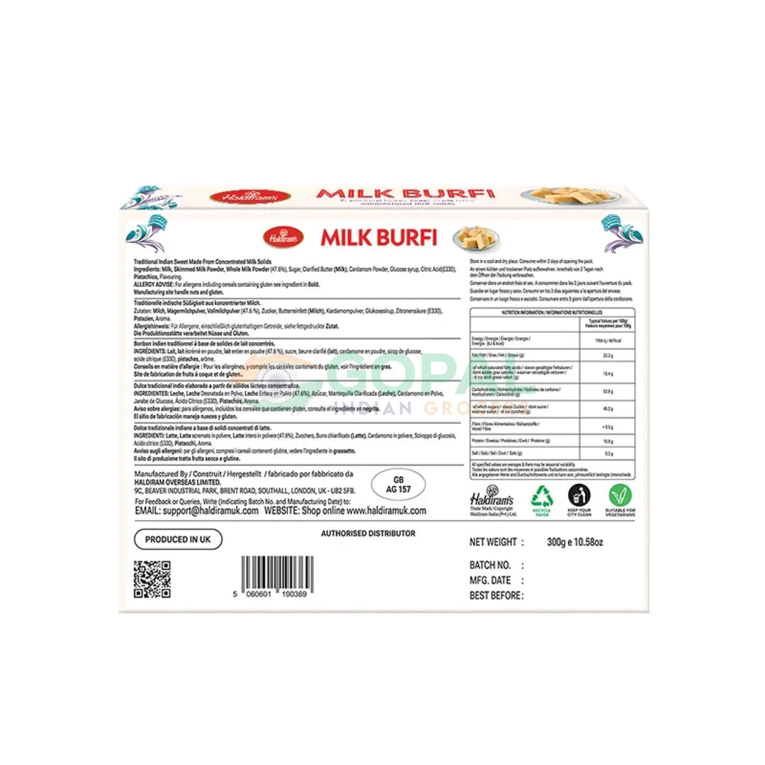 Haldiram Milk Burfee 300g - Mithai