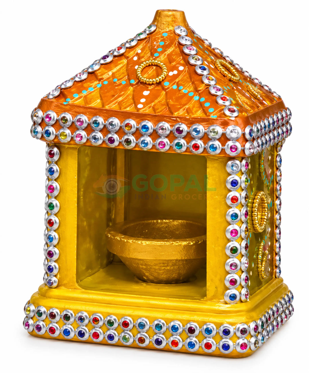 Handcrafted Decorative Terracotta Mandir / Hut Diya Holder - 1 - Diwali