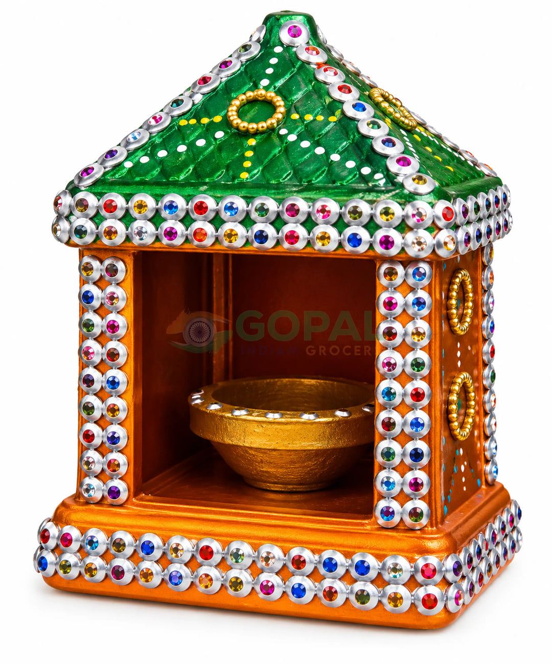 Handcrafted Decorative Terracotta Mandir / Hut Diya Holder - 2 - Diwali