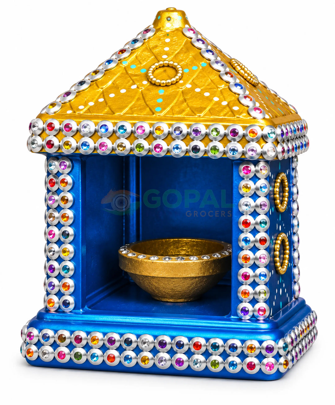 Handcrafted Decorative Terracotta Mandir / Hut Diya Holder - 3 - Diwali