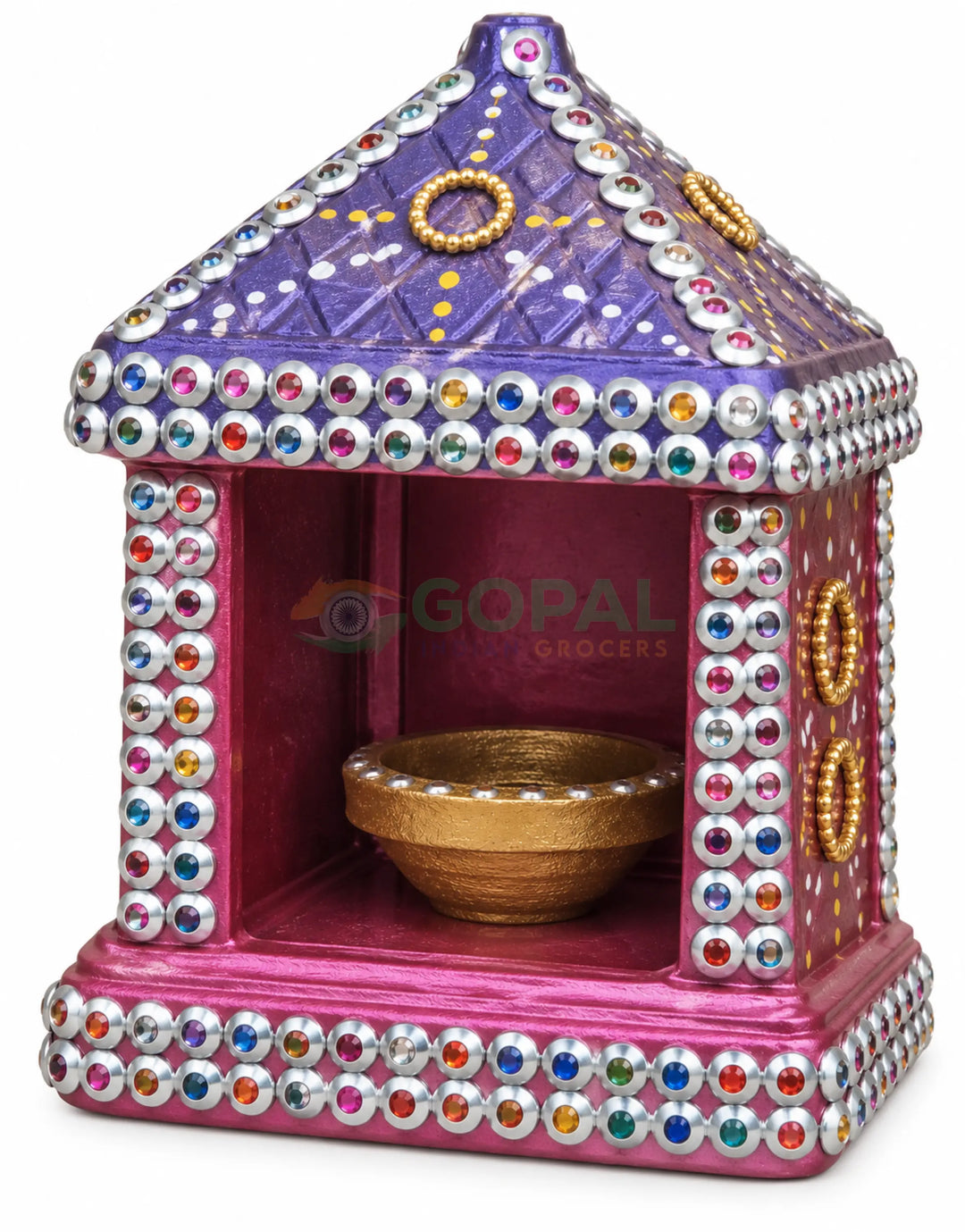 Handcrafted Decorative Terracotta Mandir / Hut Diya Holder - 4 - Diwali