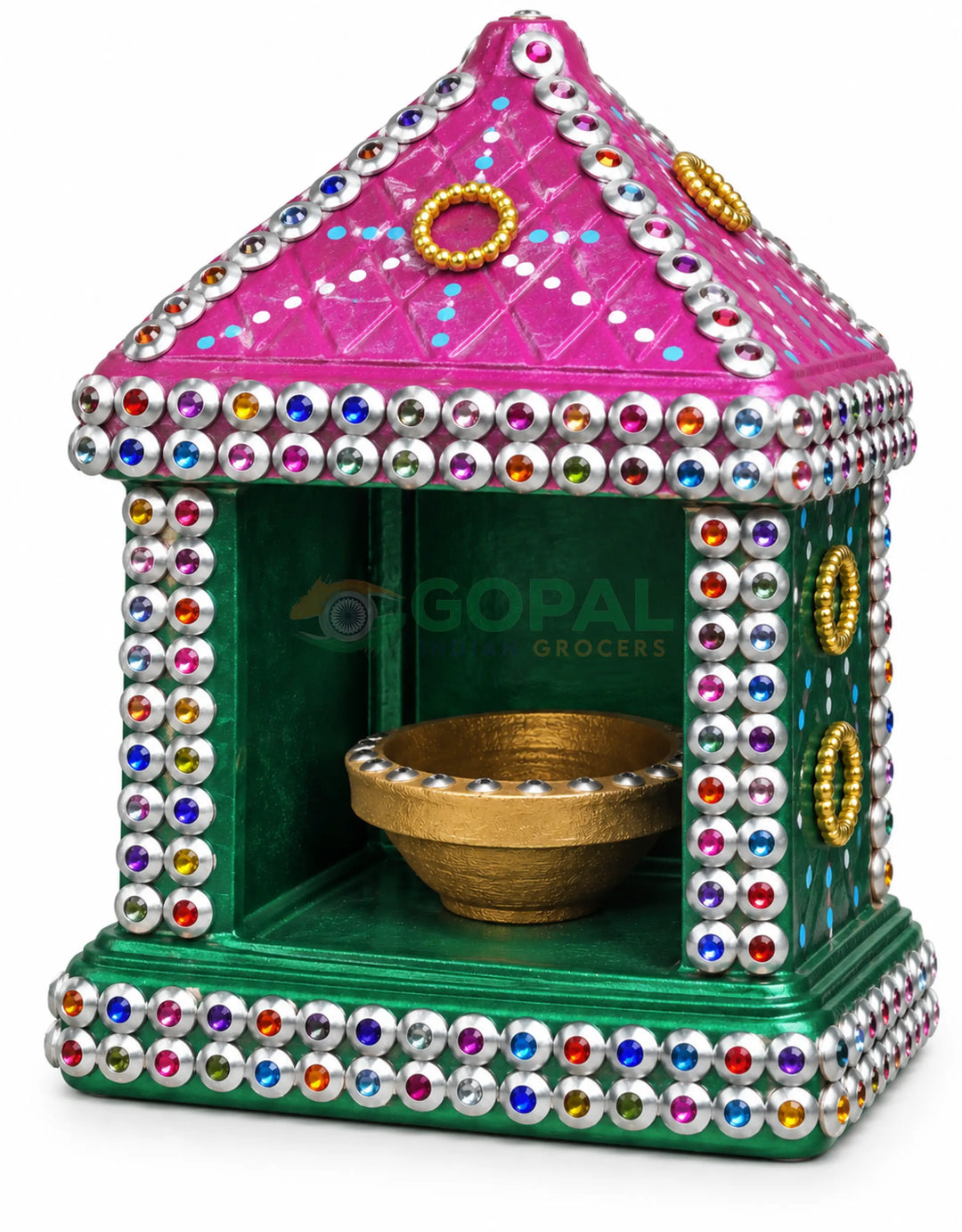 Handcrafted Decorative Terracotta Mandir / Hut Diya Holder - 5 - Diwali