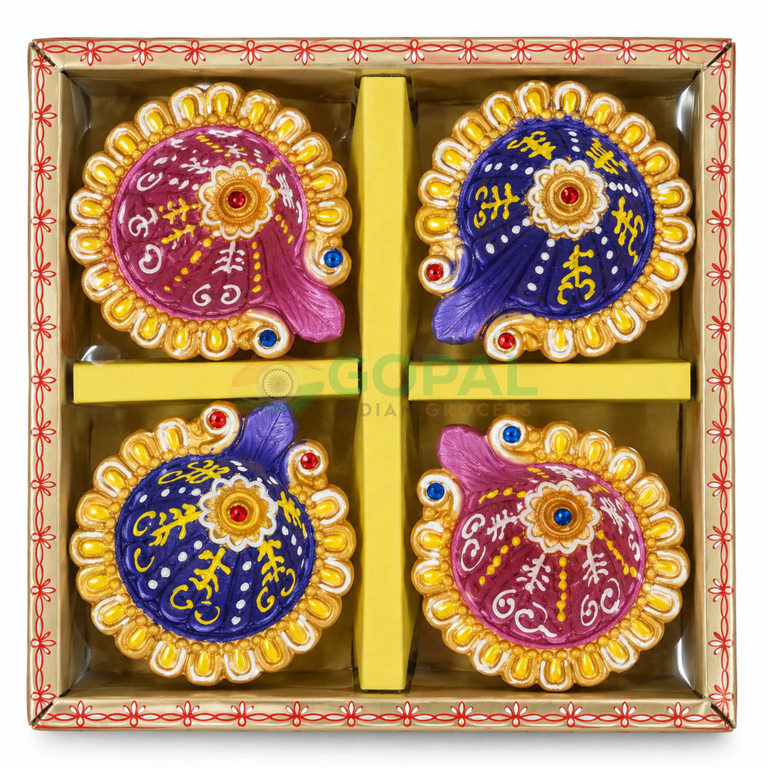 Handcrafted Designer Terracotta Diya Set (Pack of 4) - Diwali
