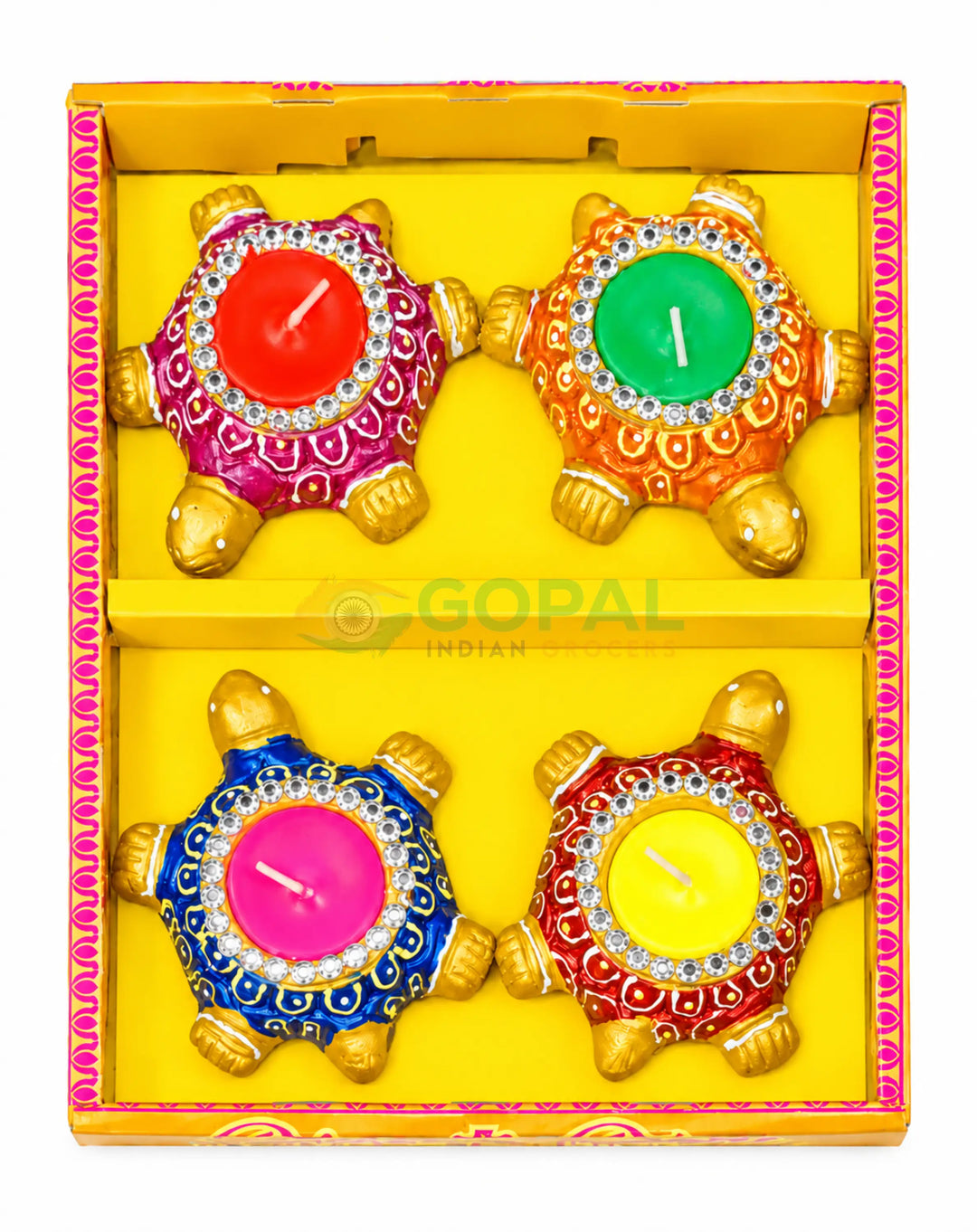 Handcrafted Tortoise/Turtle Wax Diya Set (Pack of 4) - Diwali