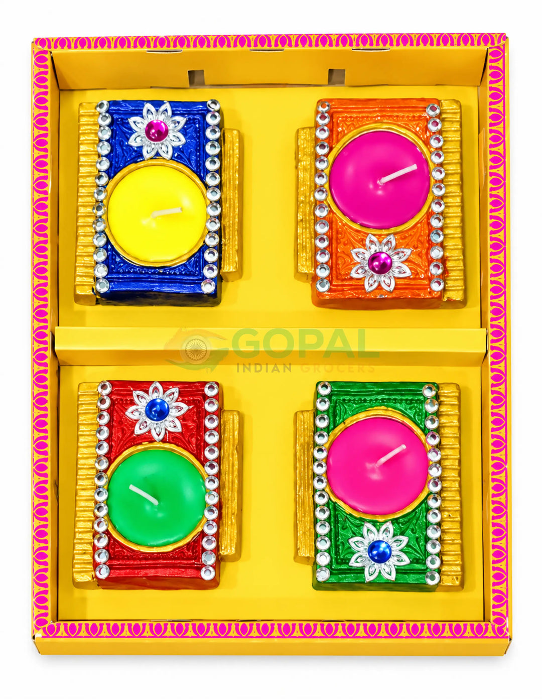 Handcrafted Vintage Camera Wax Diya Set (Pack of 4) - Diwali
