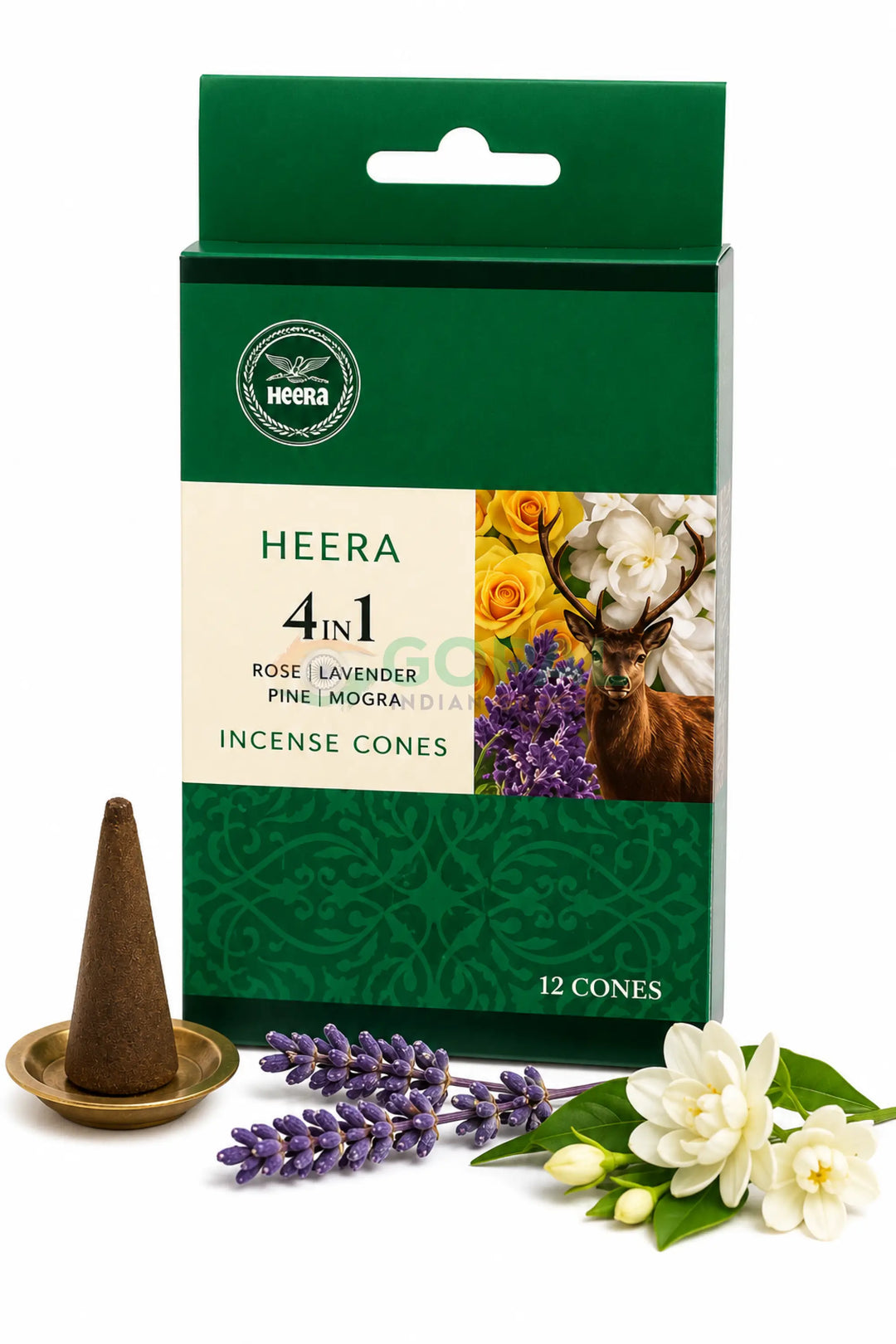 Heera 4 in 1 Incense Cones (12 Cones) - Incense / Dhoop