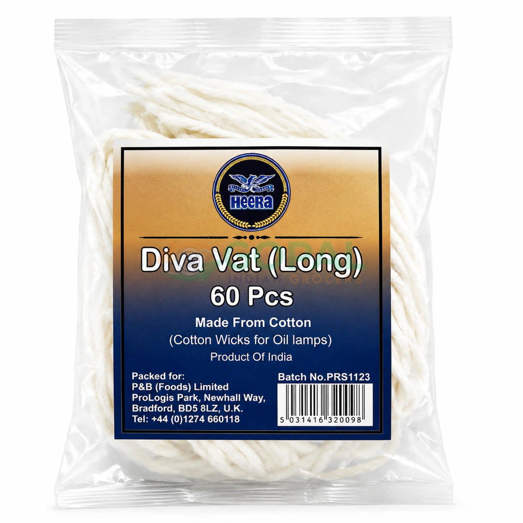 Heera Diva Vat Long Cotton Wicks 60 Pcs - Diya Wicks / Candles
