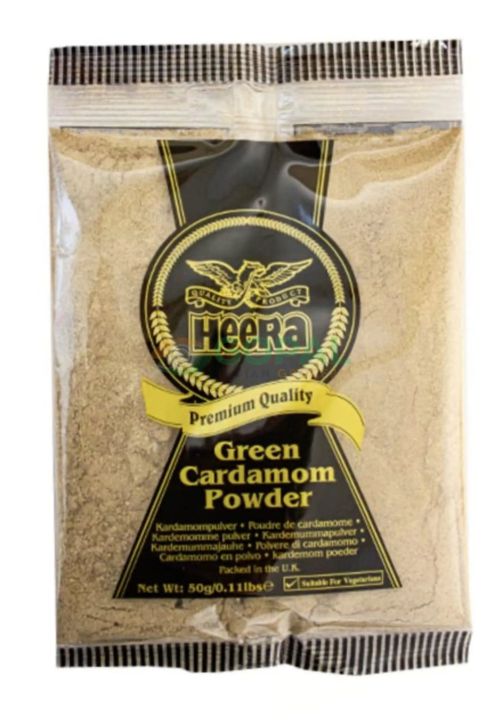 Heera Green Cardamom Powder (Elaichi) 50g - Ground Spices