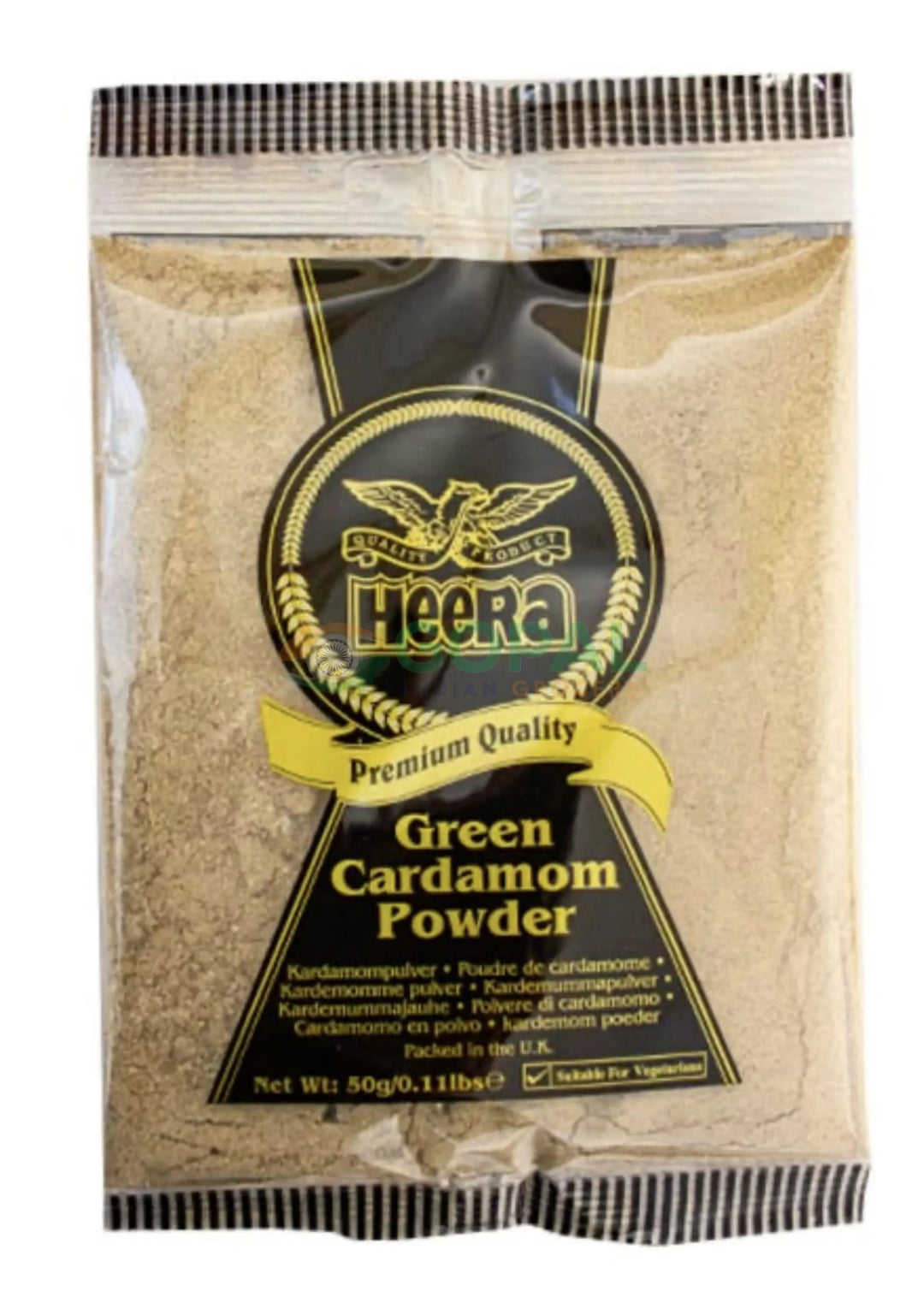 Heera Green Cardamom Powder (Elaichi) 50g - Ground Spices