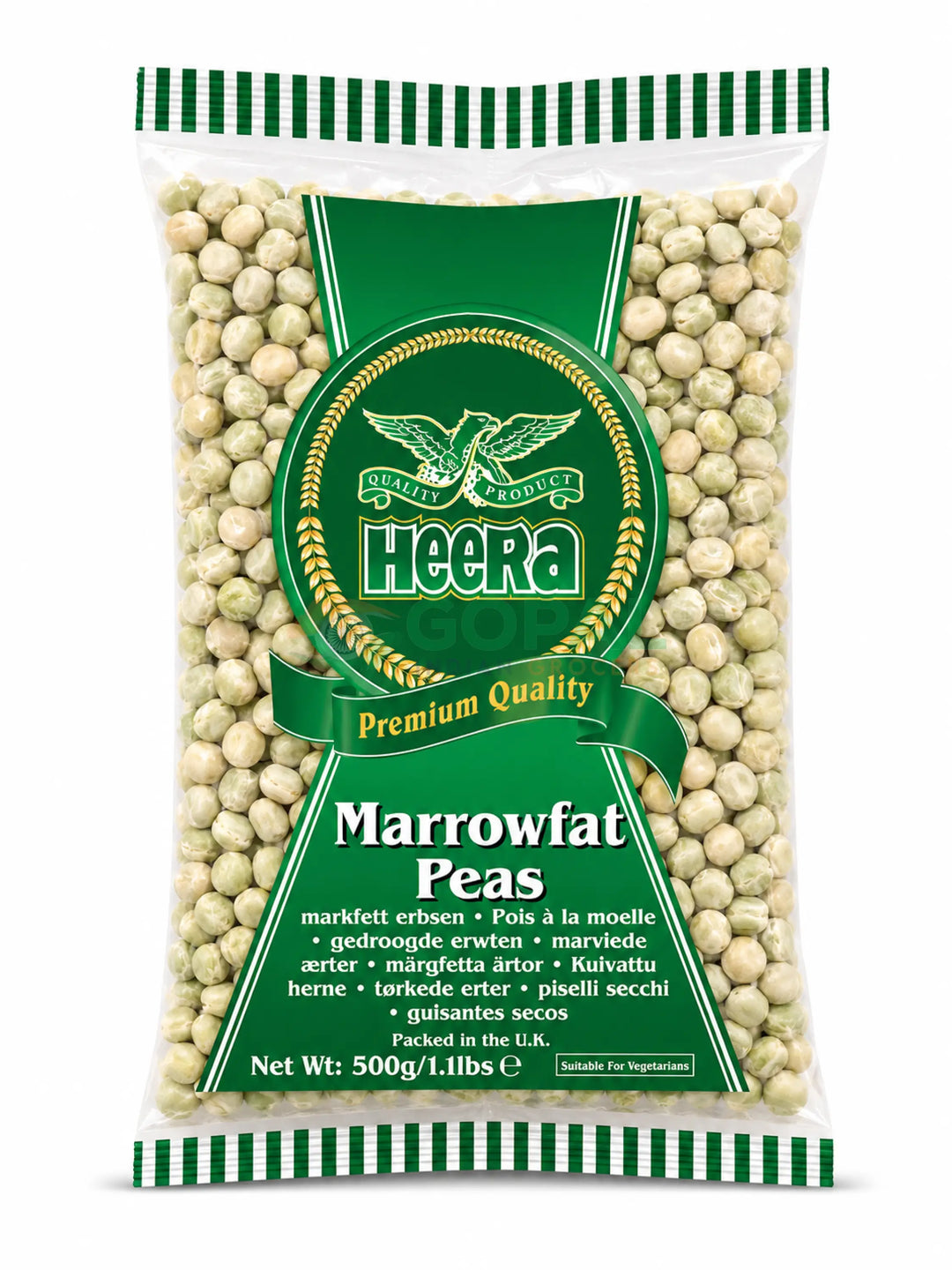 Heera Marrowfat Peas (whole green peas) 500g - Beans & Peas
