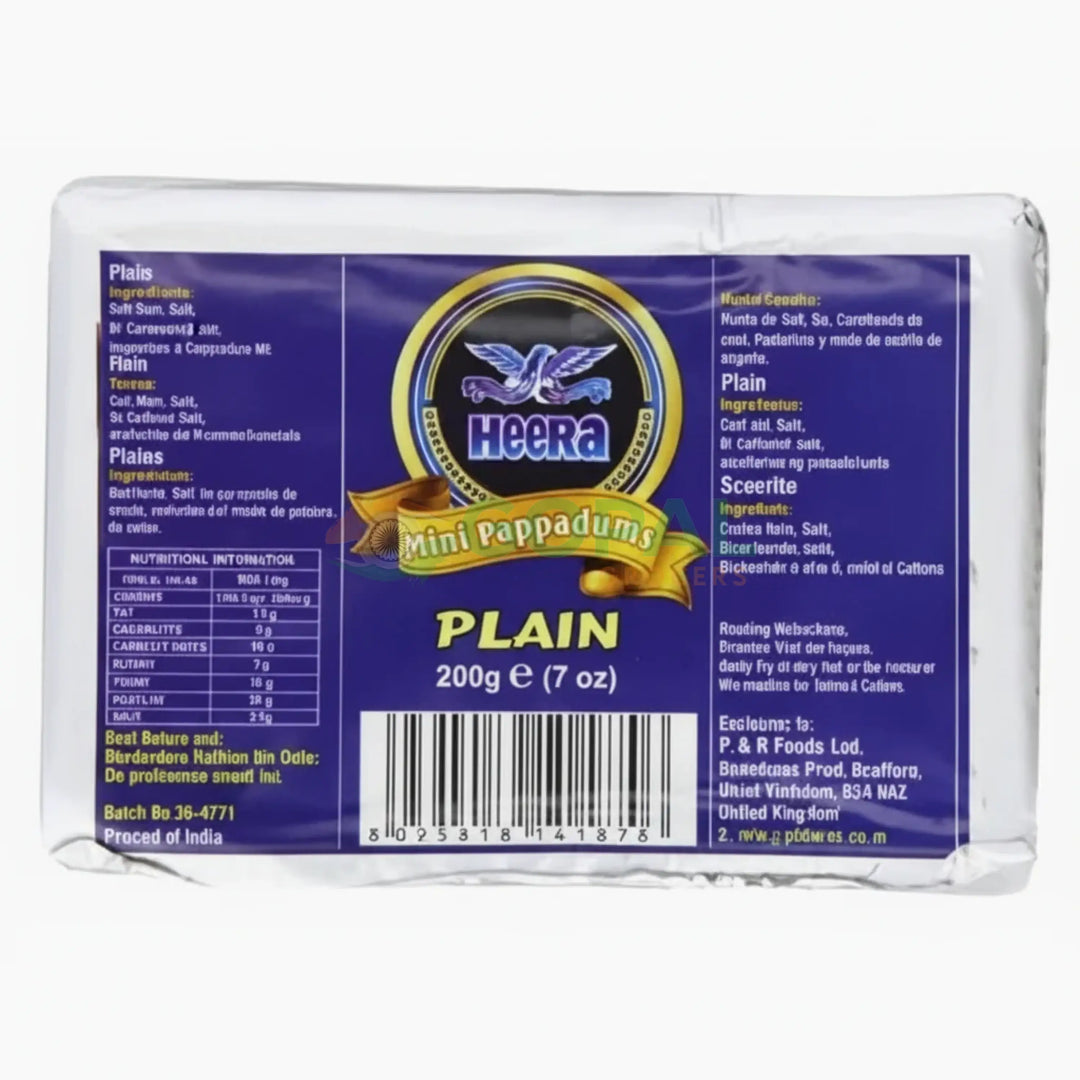 Heera Mini Papad Plain 200g - Papad