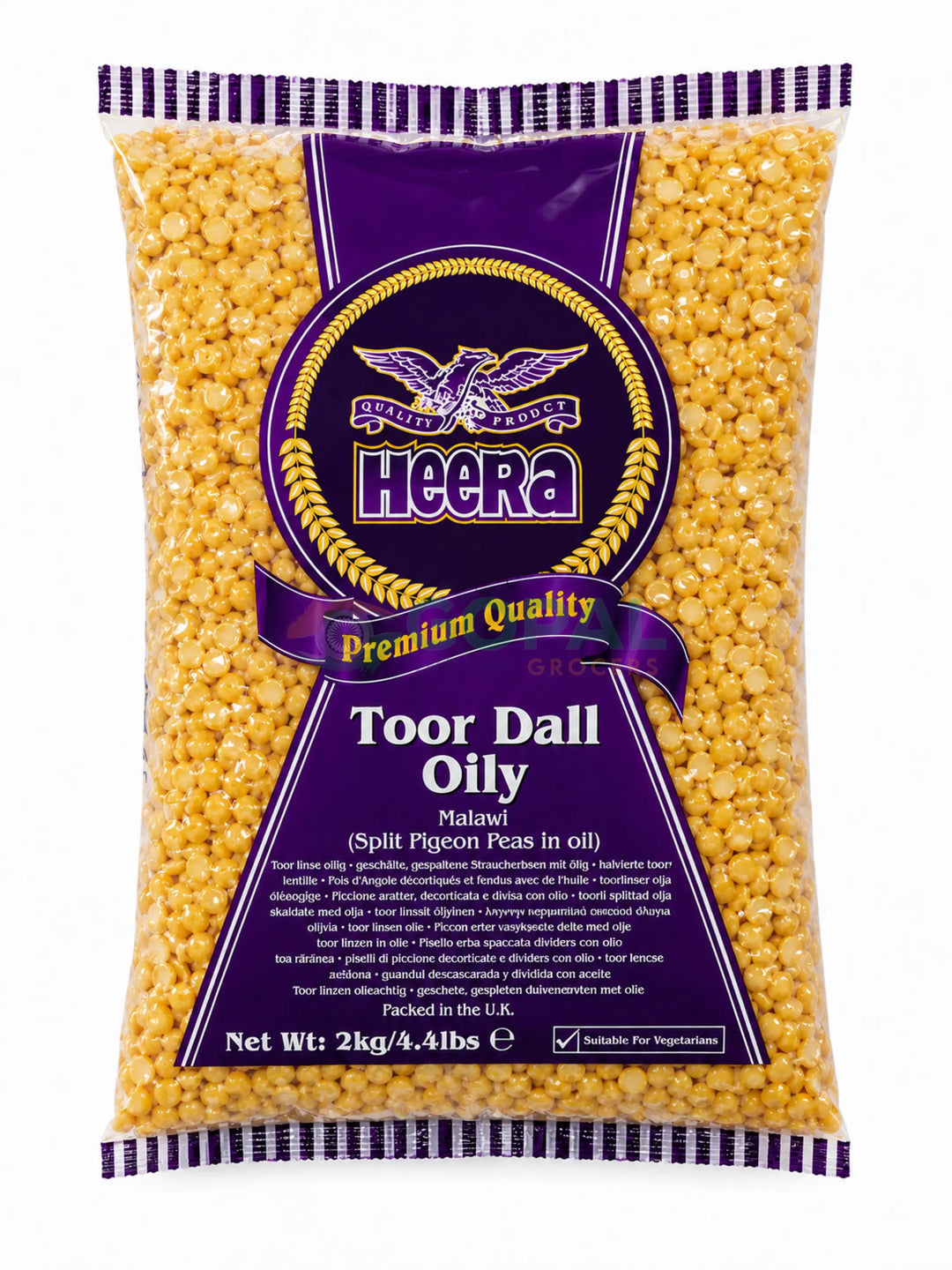 Heera Toor Dal Oily (Malawi) 2kg - Lentils (Split Dal)