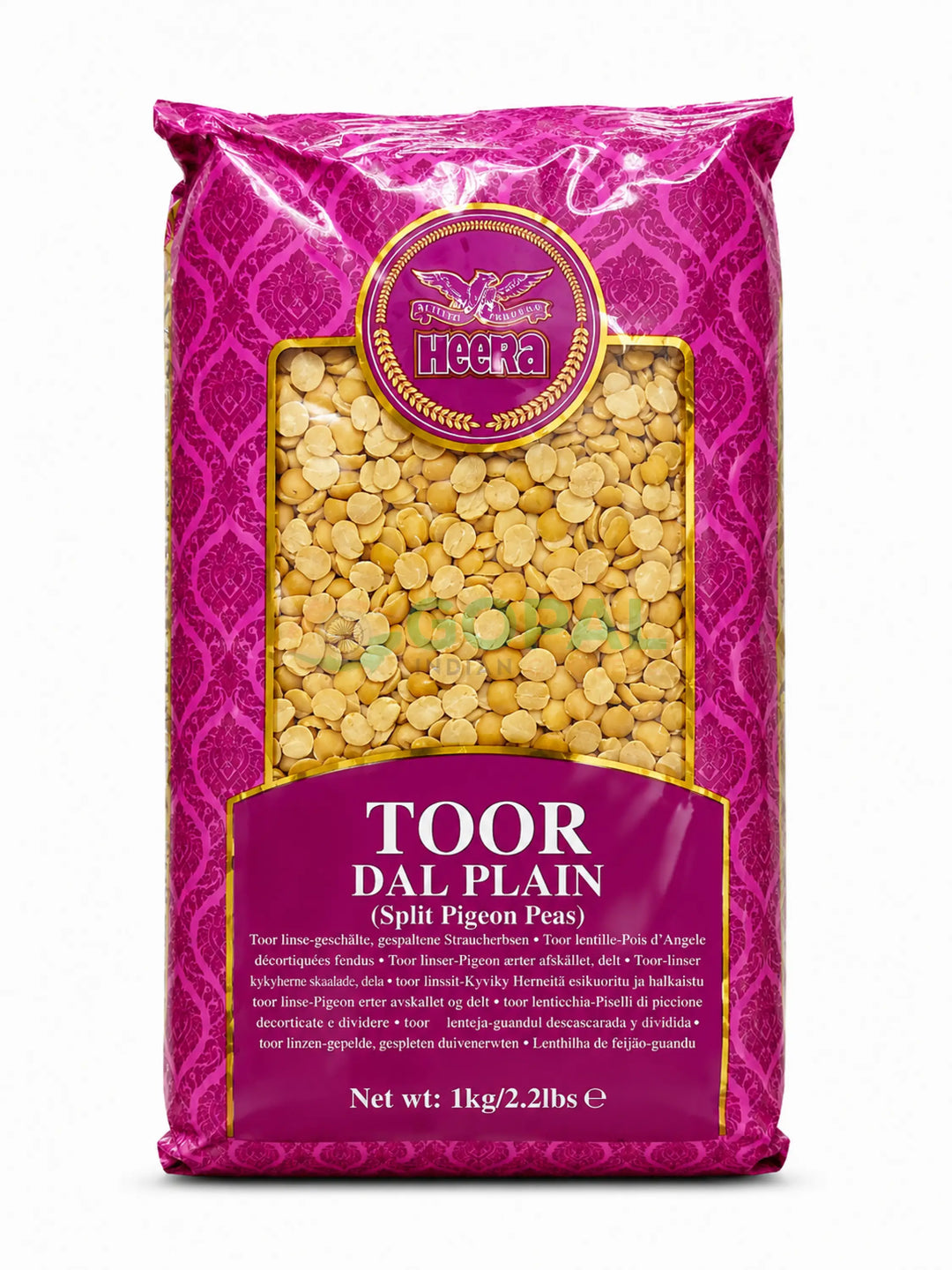 Heera Toor Dal Plain 1Kg - Lentils (Split Dal)