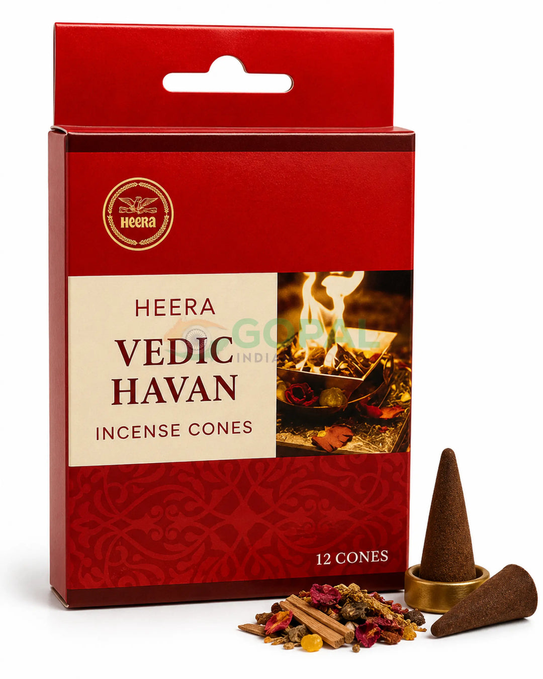 Heera Vedic Havan Incense Cones (12 Cones) - Incense / Dhoop