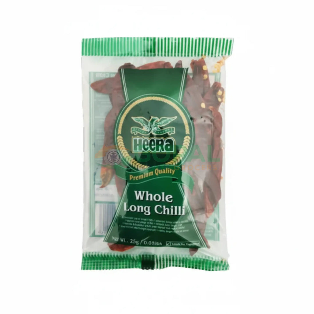 Heera Whole Long Chillies 25g - Whole Spices