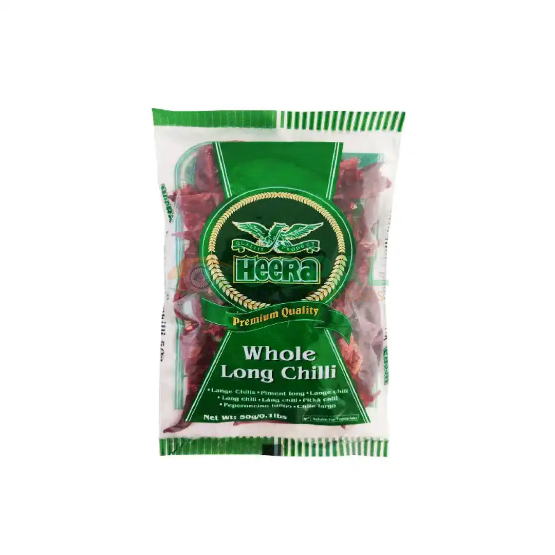 Heera Whole Long Chillies 50g - Whole Spices