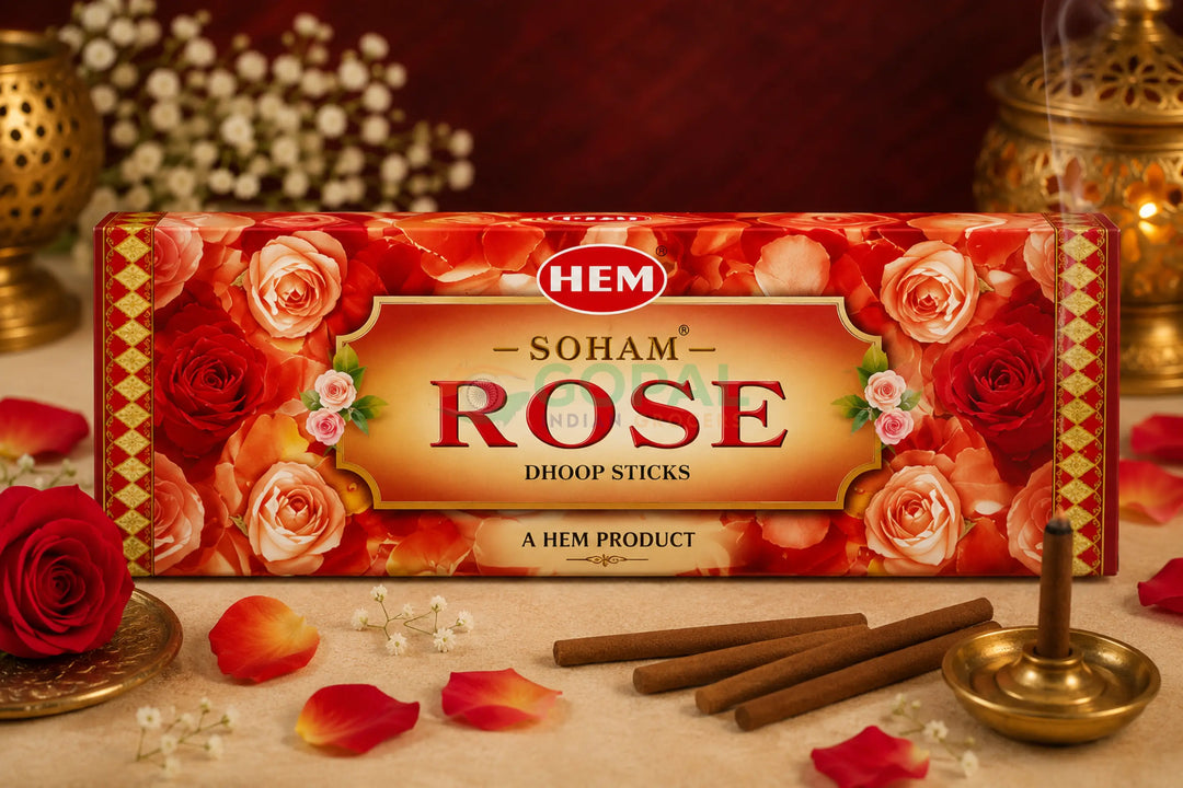 HEM Soham Rose Dhoop Sticks 20g - Incense / Dhoop
