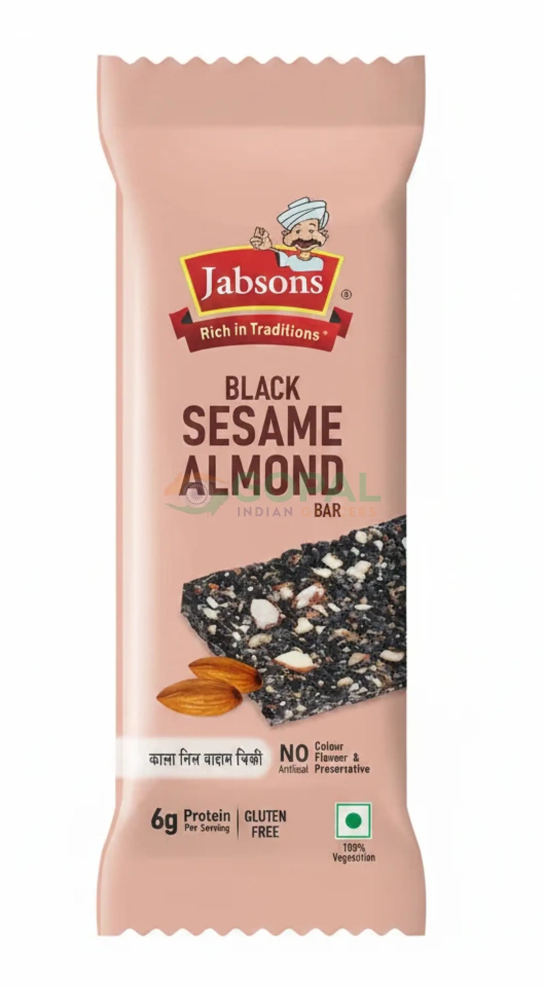 Jabsons Chikki Black Sesame Almond Bar 28g - Chikki