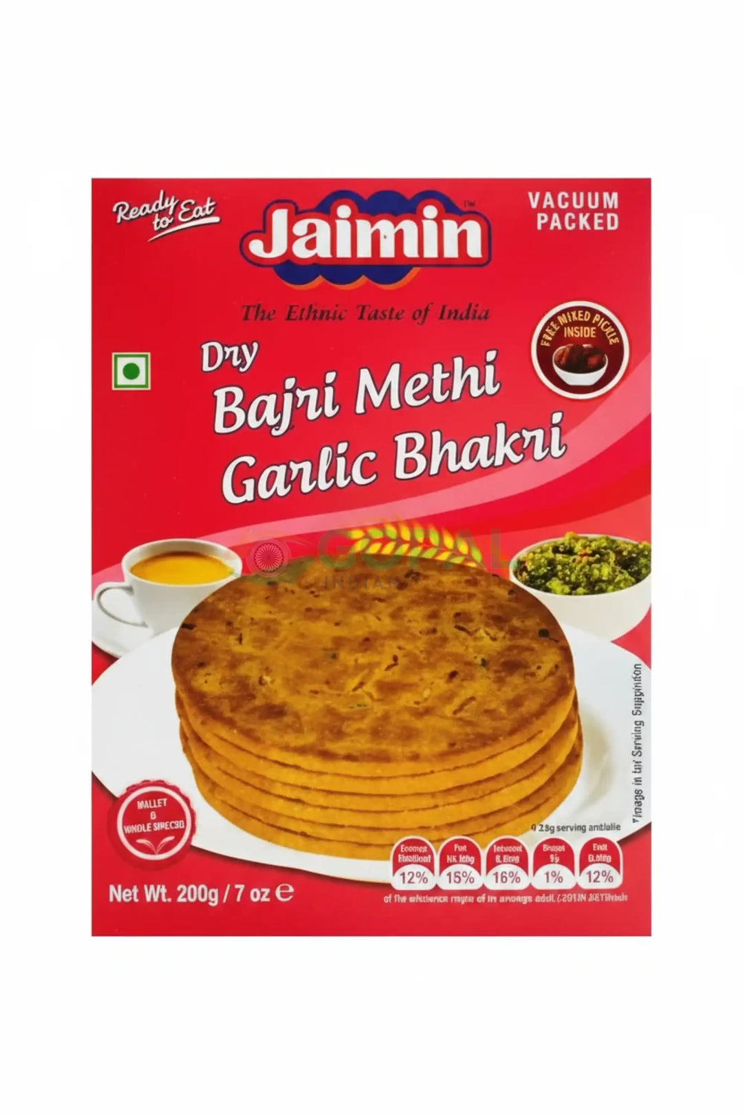Jaimin Dry Bajri Methi Garlic Bhakri 200g - Bhakhri