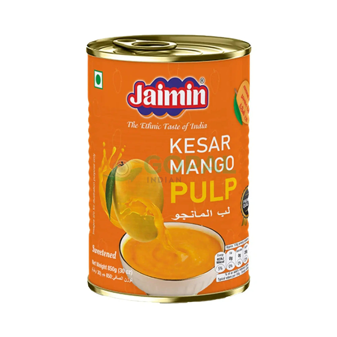 Jaimin Kesar Mango Pulp 850g - Canned Pulp