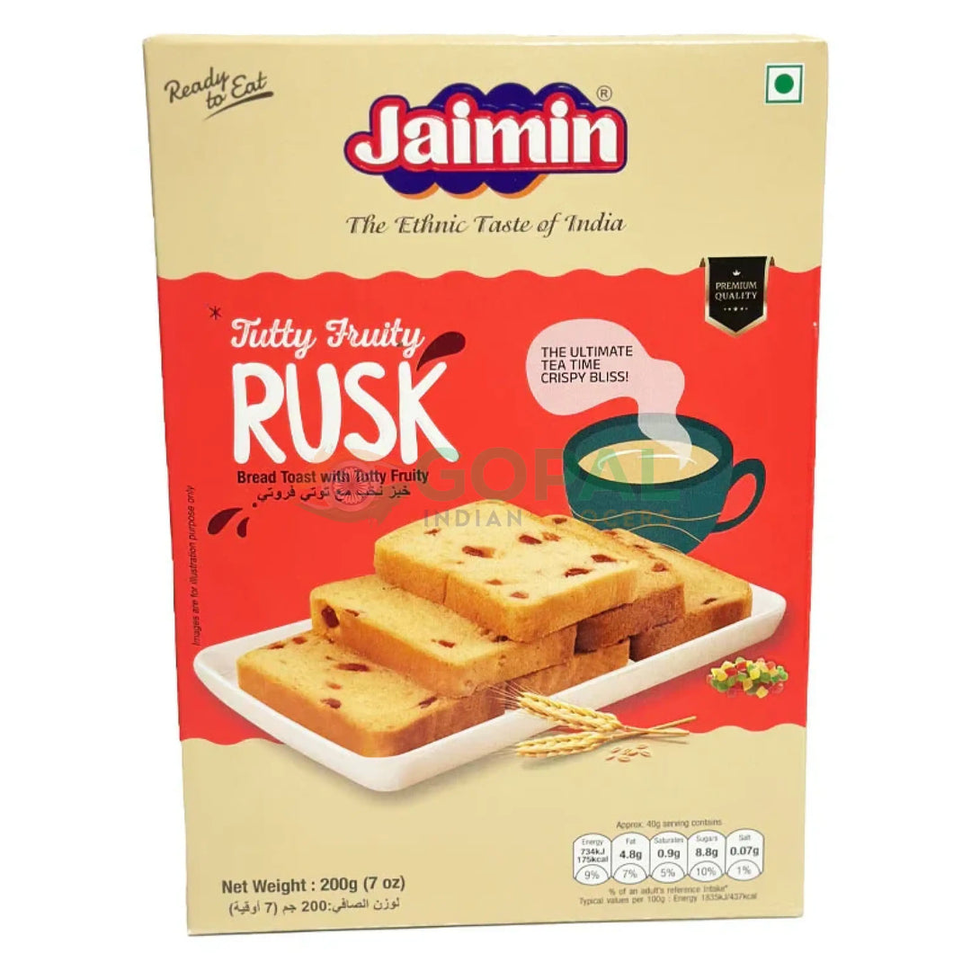 Jaimin Tutty Frutty Rusk 200g - Khari & Rusk