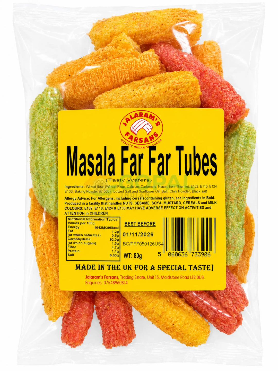 Jalaram Masala Far Far Tubes 80g - Far Far Snacks
