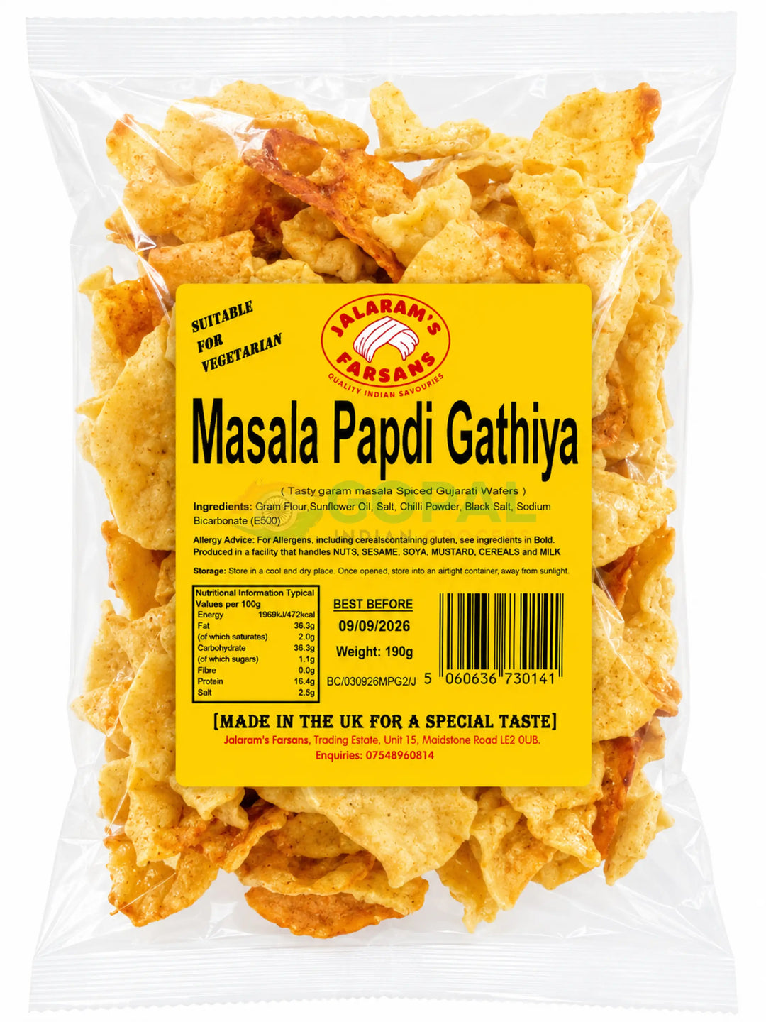 Jalaram Masala Papadi Gathiya 200g - Gathiya & Sev