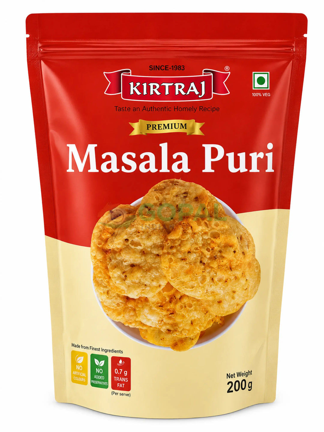 Kirtiraj Namkeen Masala Puri 200g - Other Snacks