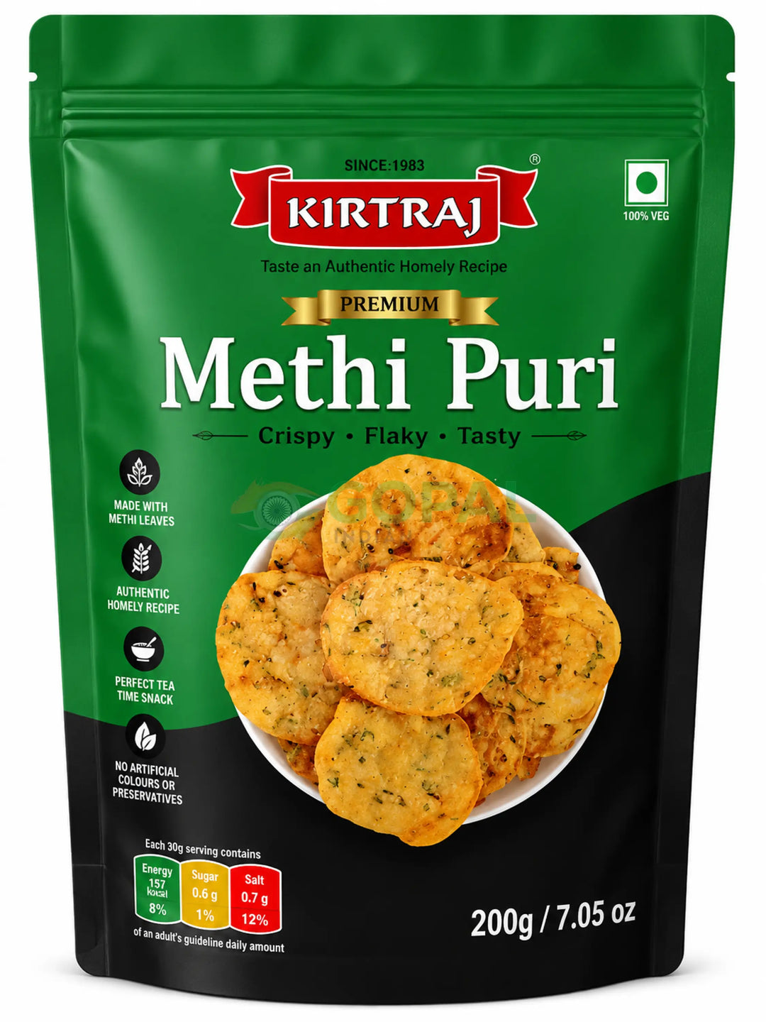 Kirtiraj Namkeen Methi Puri 200g - Other Snacks