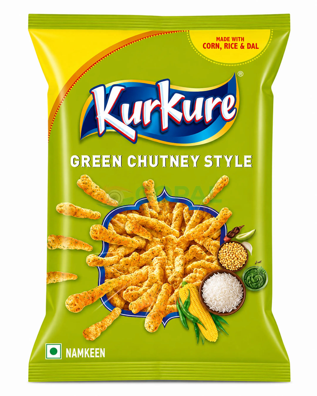 Kurkure Green Chutney Rajasthani 68g - Crisps & Kurkure