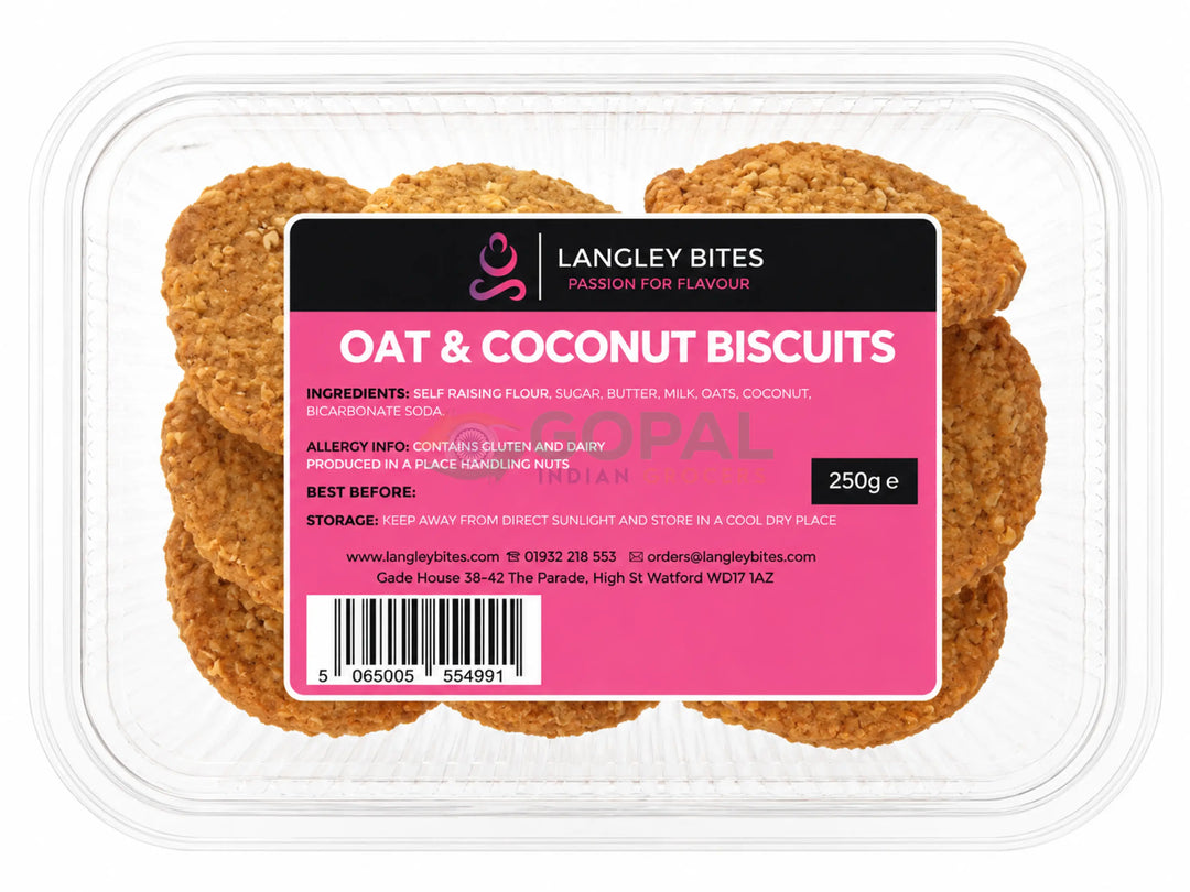 Langley Bites Oat & Coconut Biscuit 250g - Biscuits & Cookies