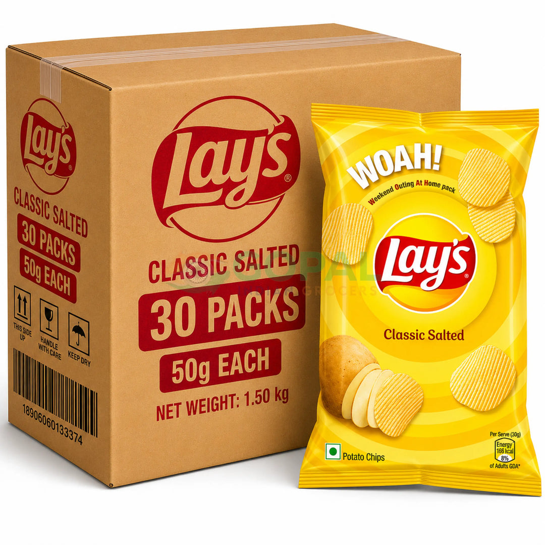 Lay’s Classic Salted 50g (Box Of 30) - Crisps & Kurkure