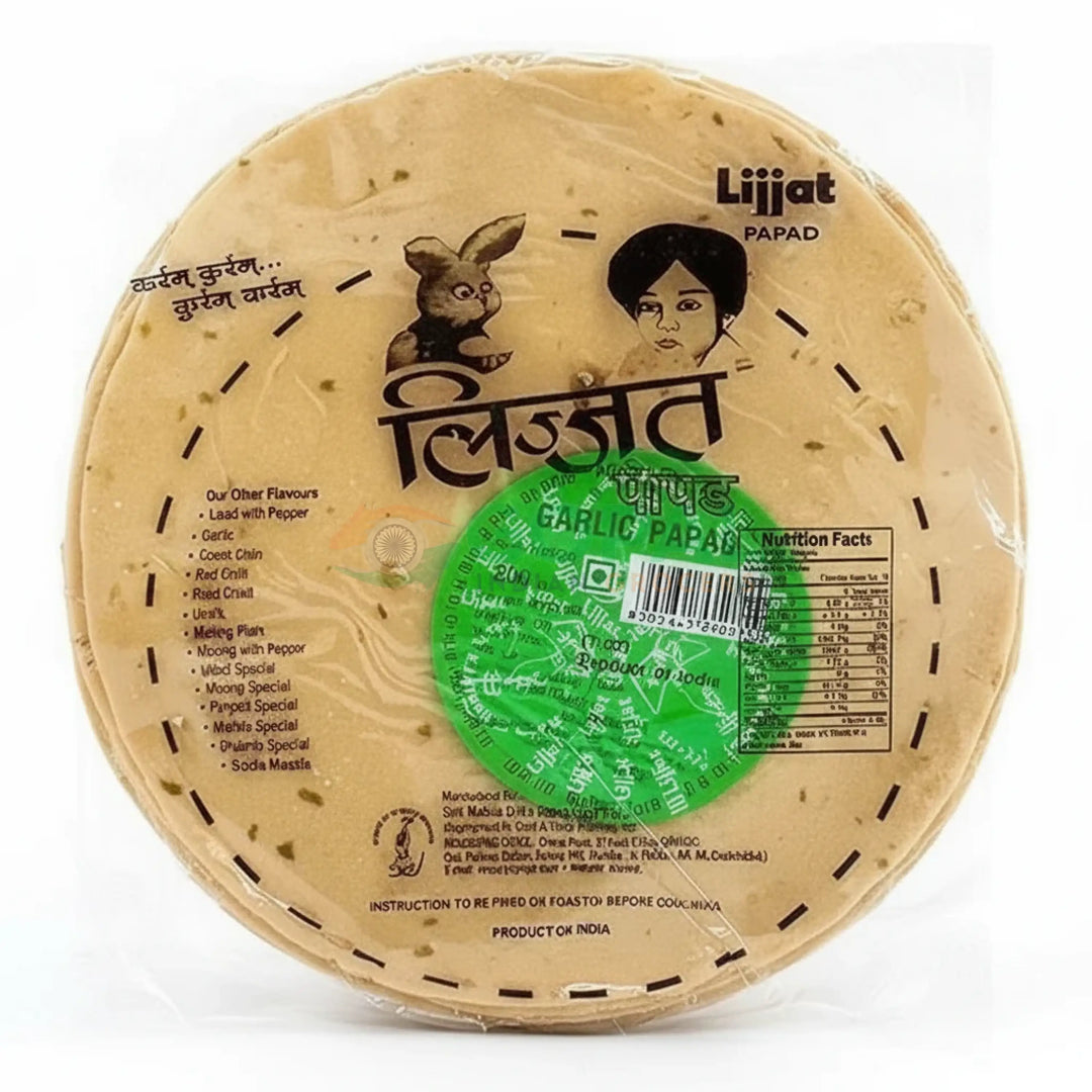 Lijjat Garlic Papad 200g - Papad