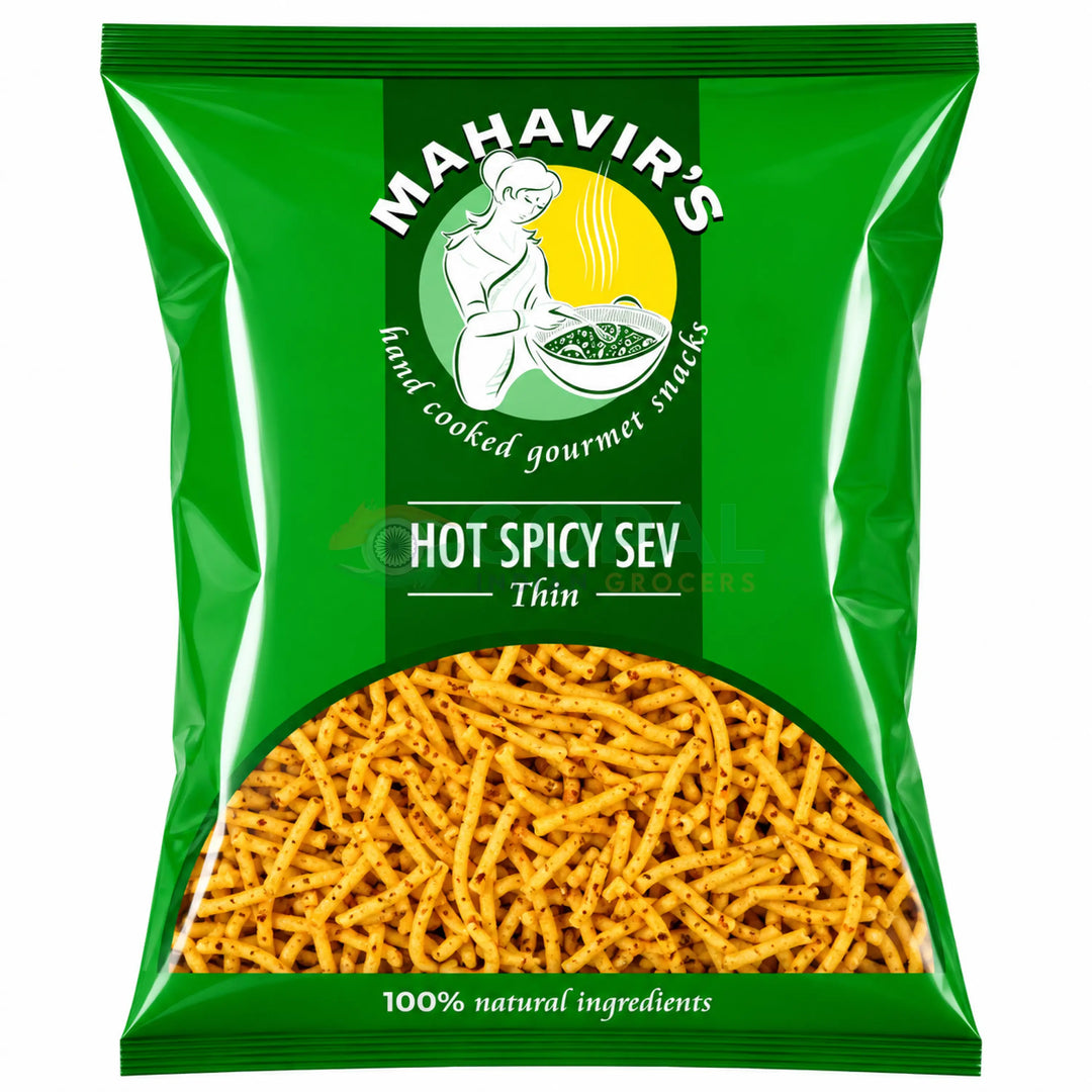 Mahavirs Hot Spicy Sev Thin 350g - Gathiya & Sev