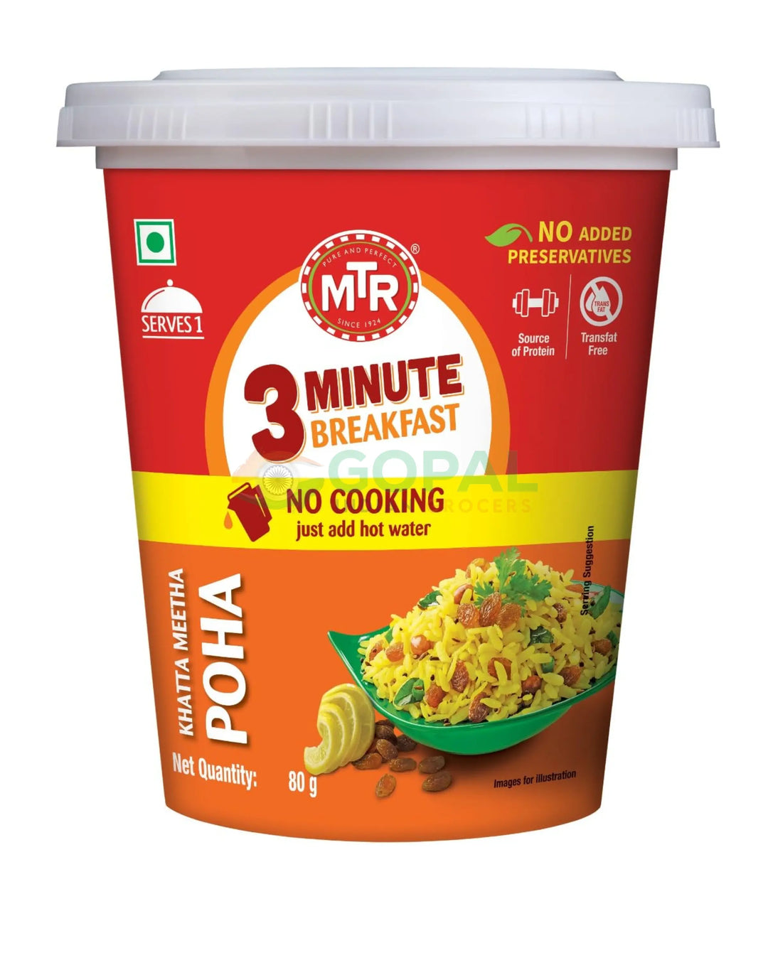 MTR Cuppa Khatta Meetha Poha 80g - Instant Meals