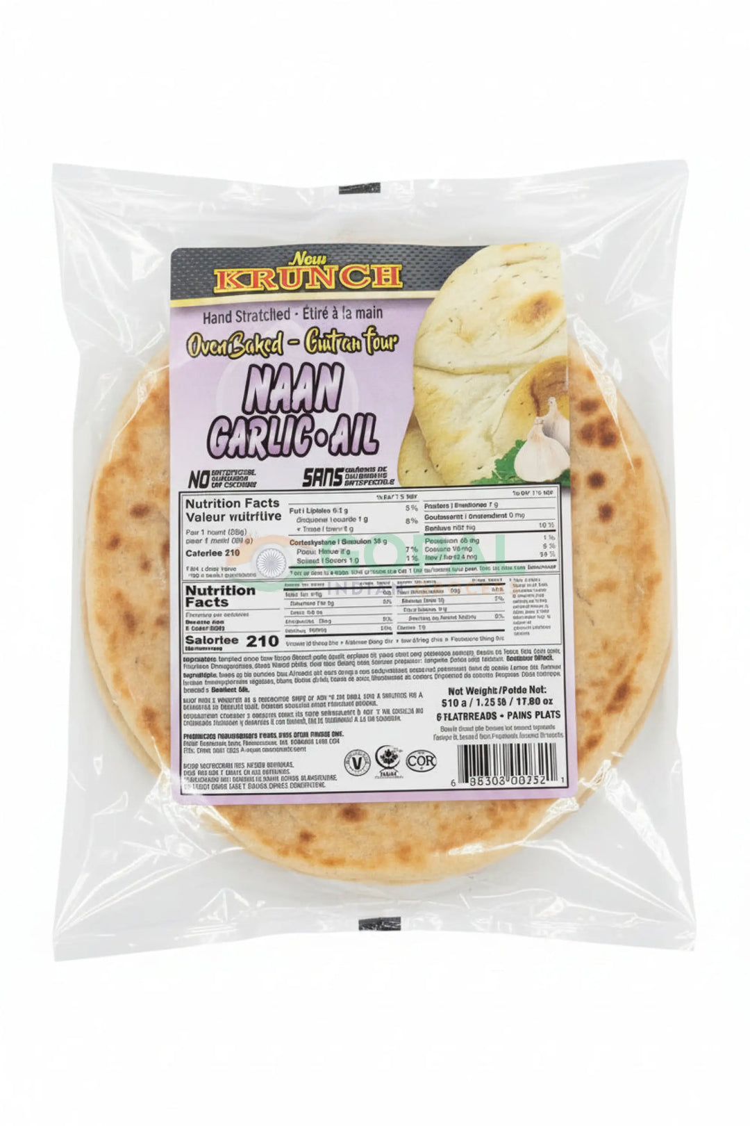 New Krunch Garlic Naan 510g - Naan Breads