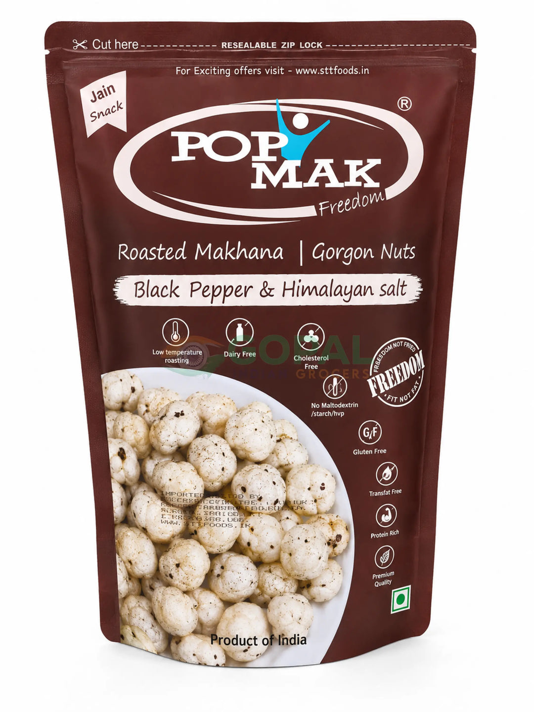 Pop Mak Black Pepper & Himalayan Salt 70g - Makhana