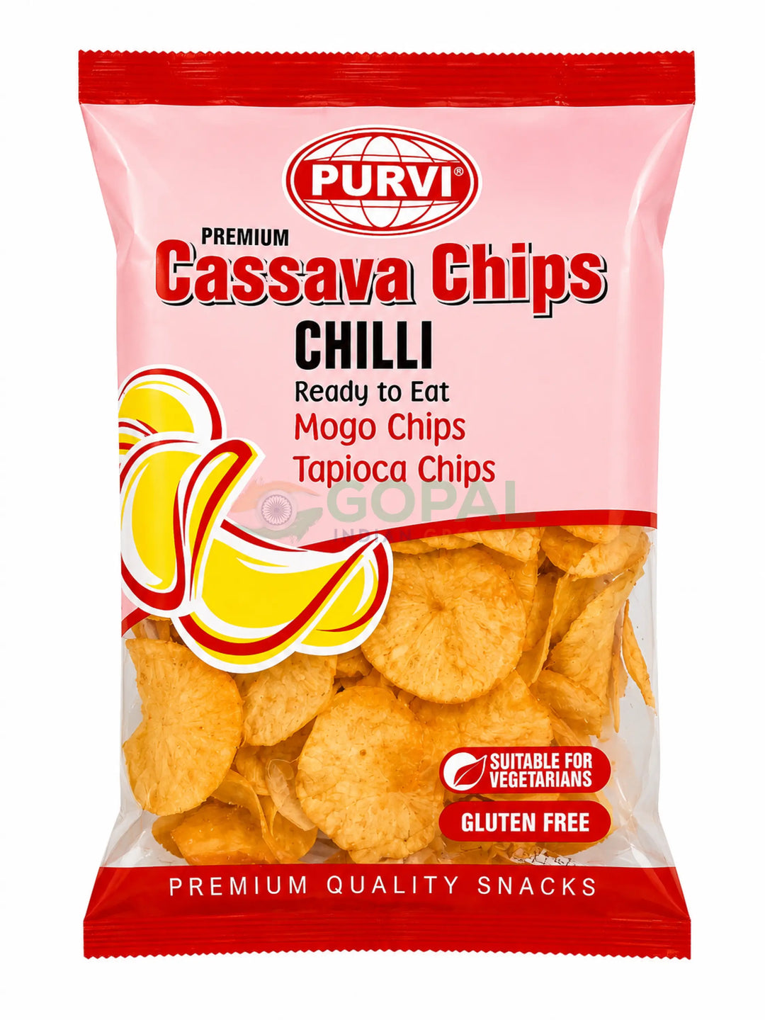 Purvi Cassava Chips Chilli 200g - Crisps & Kurkure