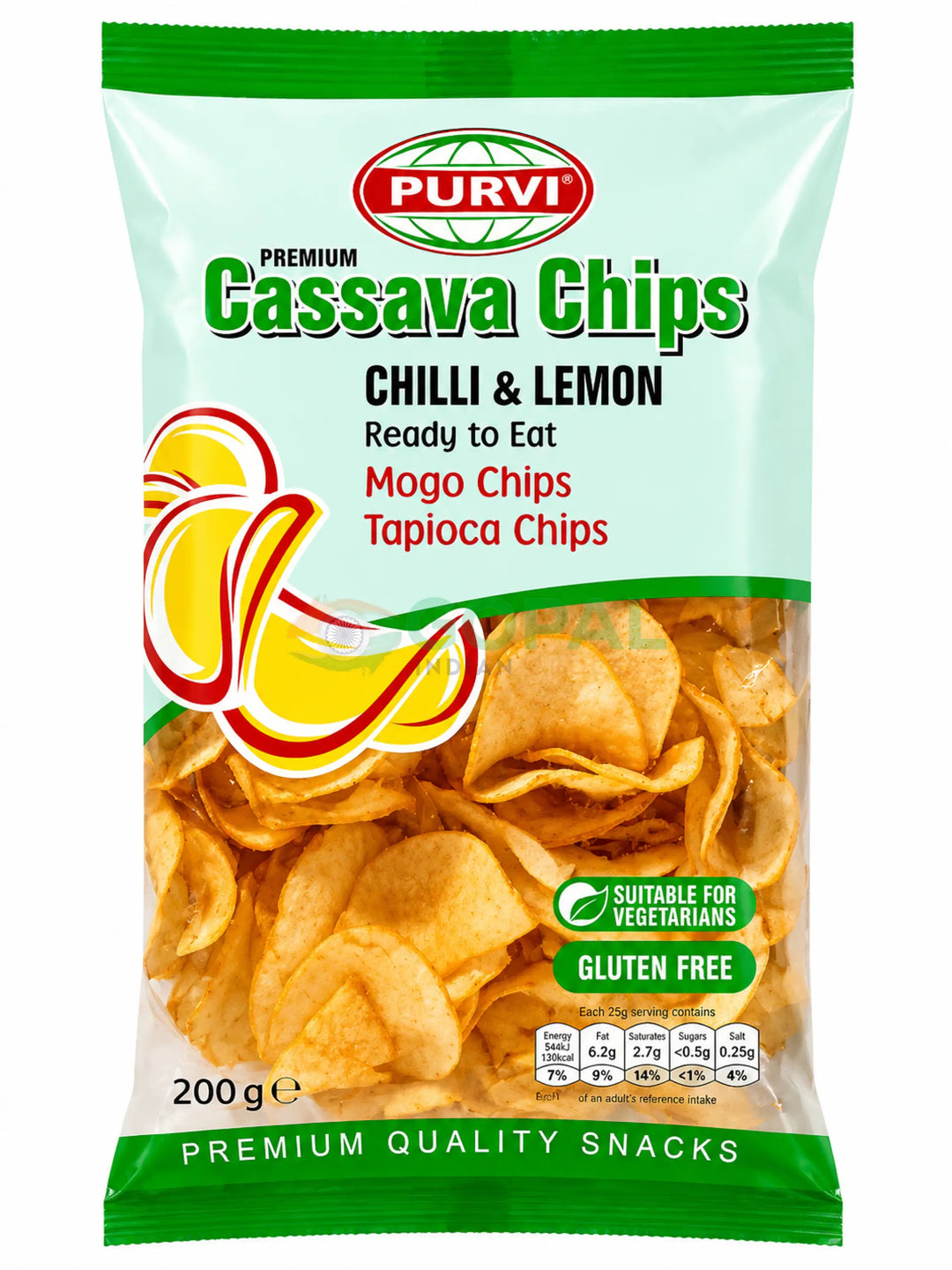 Purvi Cassava Chips Chilli Lemon 200g - Crisps & Kurkure