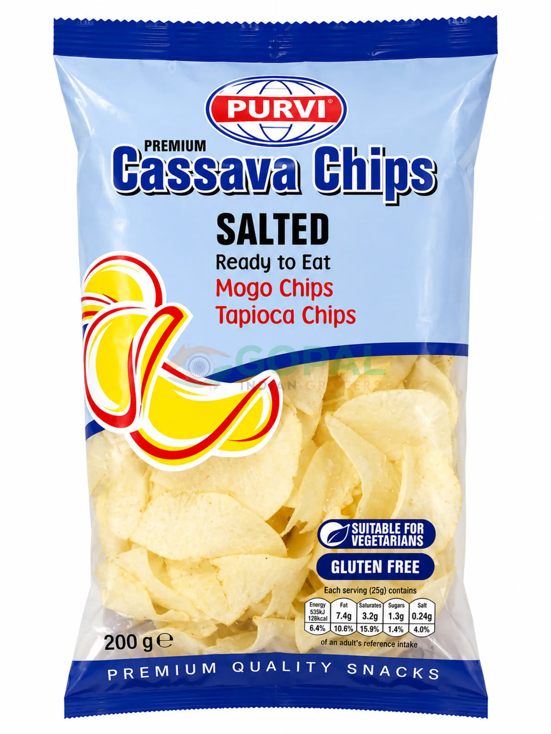 Purvi Cassava Chips Salted 200g - Crisps & Kurkure