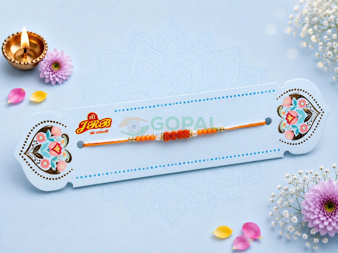 Rakhi Design 1 - 1.4 / Orange - Festival Related Products