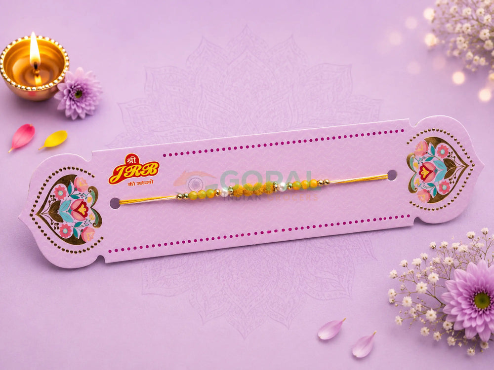 Rakhi Design 1 - 1.4 / Yellow - Festival Related Products