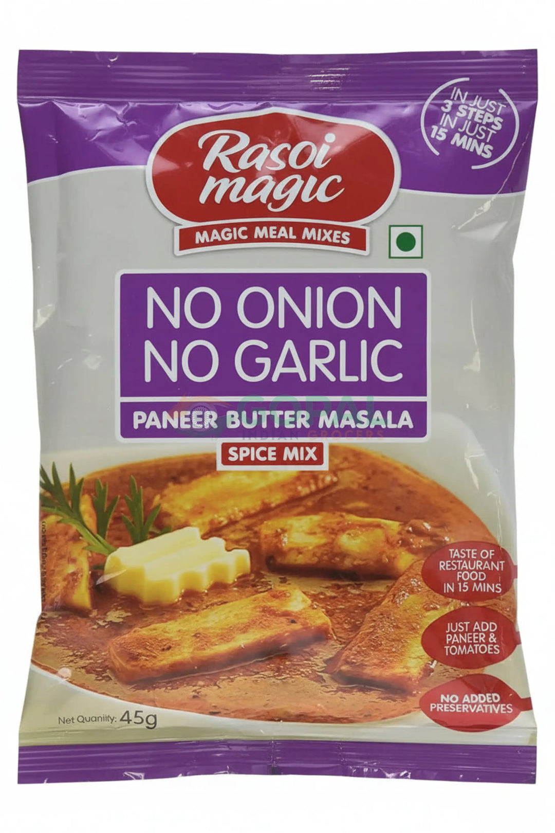 Rasoi Magic No Onion No Garlic Paneer Butter Masala 45g - Ready Mixes