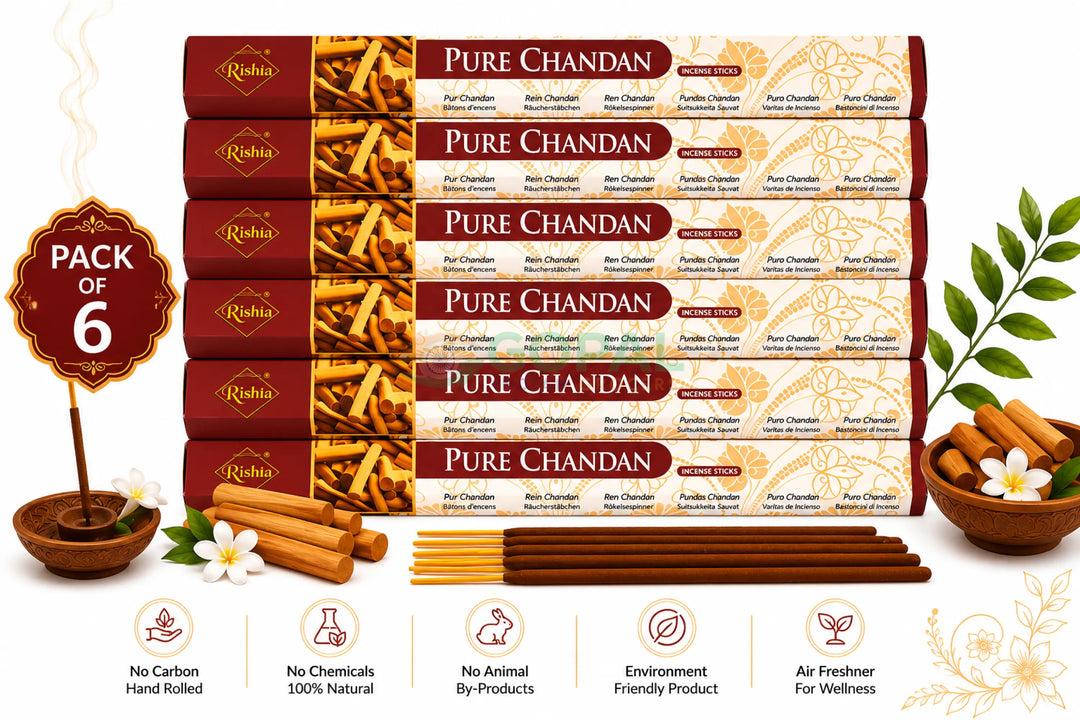 Rishta Pure Chandan Incense (Pack of 6) - Incense / Dhoop