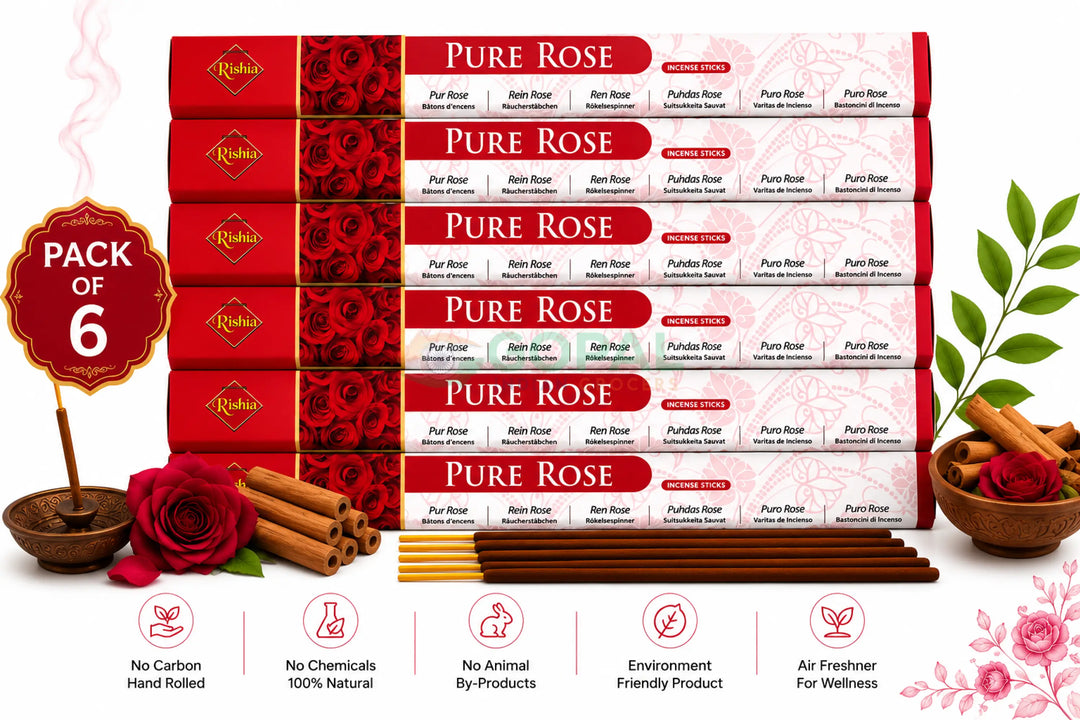 Rishta Pure Rose Incense (Pack of 6) - Incense / Dhoop