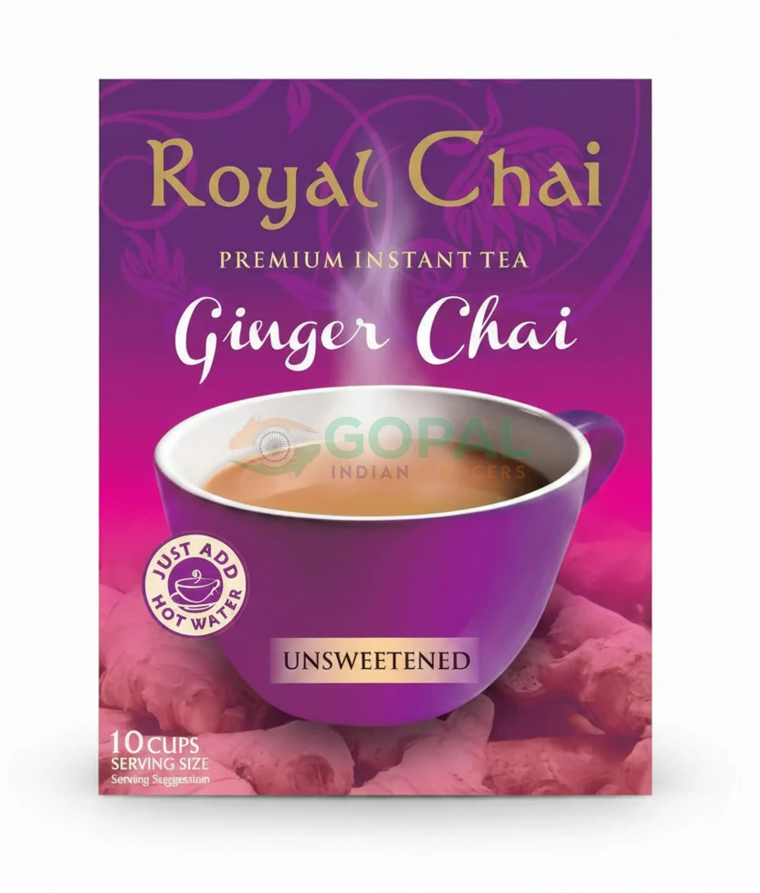 Royal Chai Ginger Unsweetened 180g (Sachets) - Tea