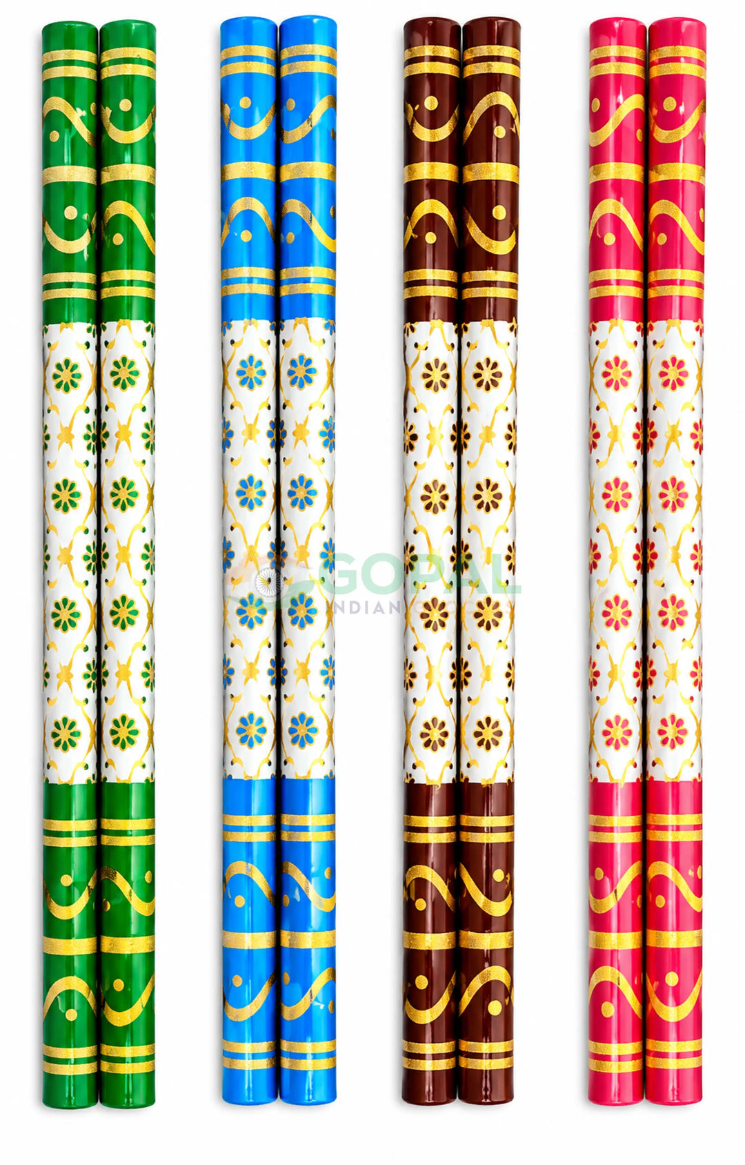 Royal Rajwadi PVC Printed Dandiya Sticks (16 Inch / 22 mm Pair) - Festival Related Products