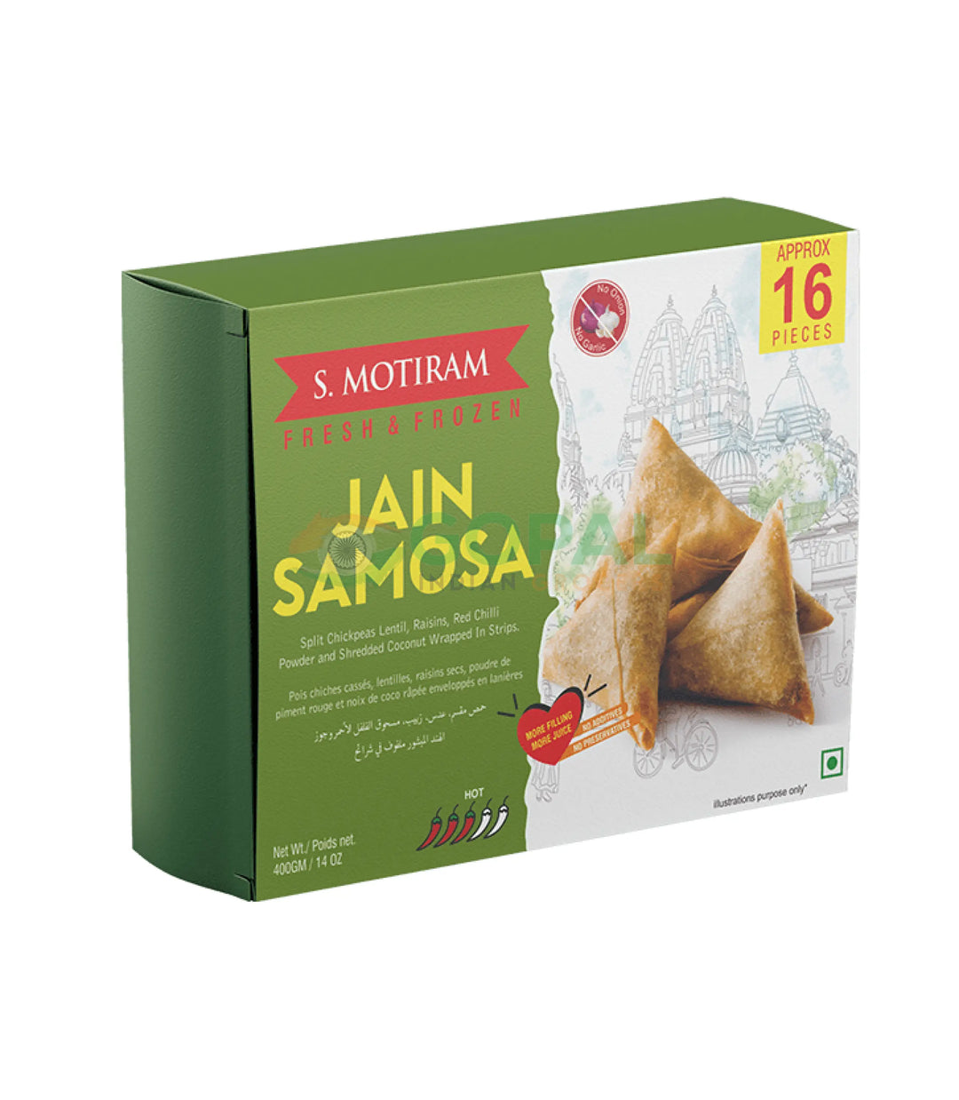 S. Motiram Jain Samosa 400g (16 Pcs) - Samosas & Spring Rolls