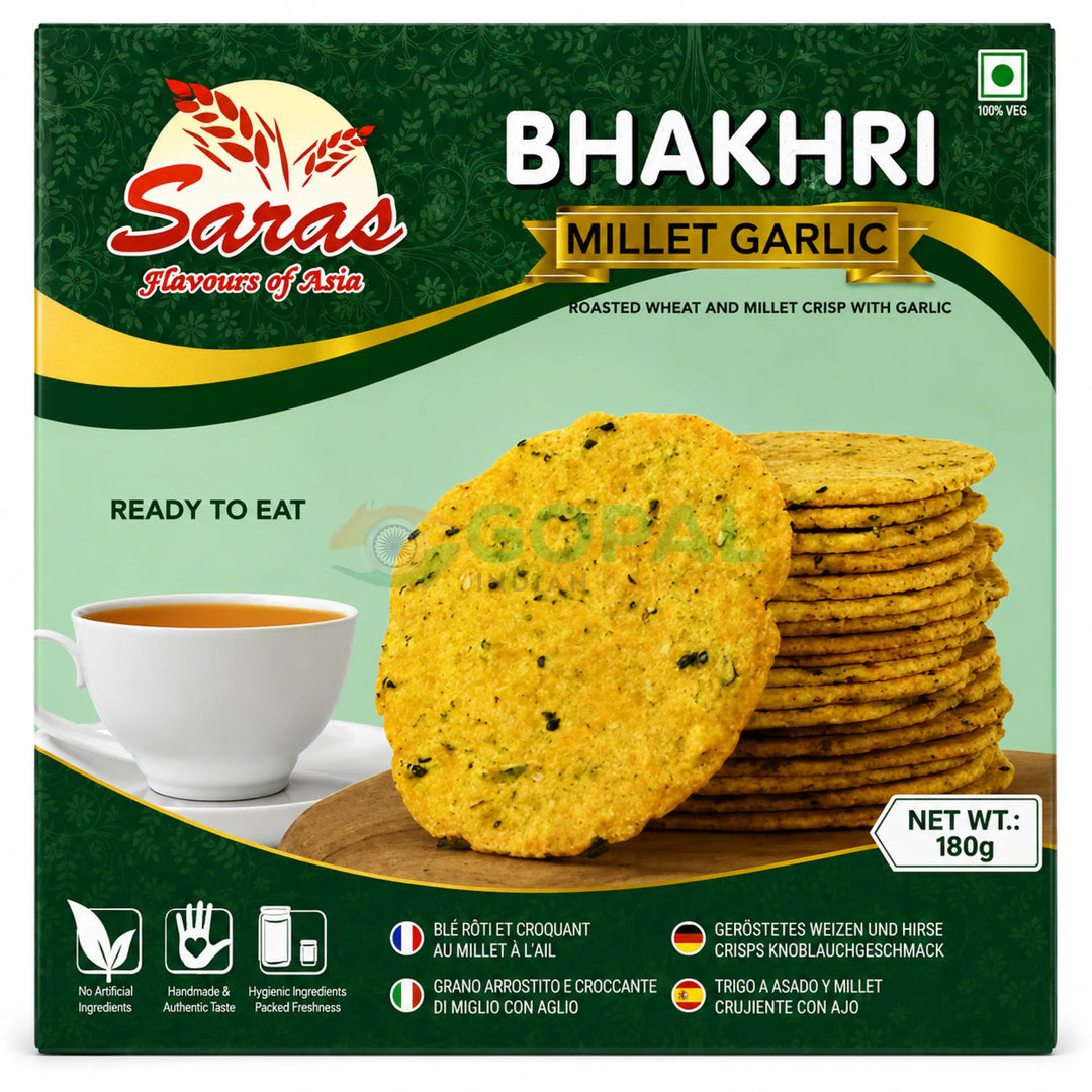 Saras Bhakhri Bajra Garlic 180g - Bhakhri