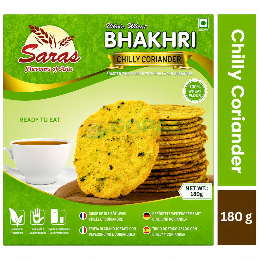 Saras Bhakhri Chilli Coriander 180g - Bhakhri